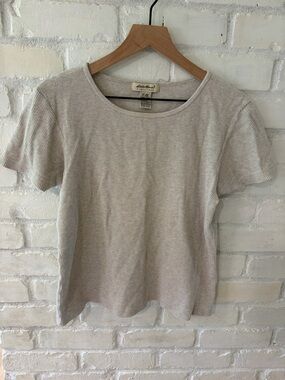 Eddie Bauer Women's Short Sleeve Waffle Knit Tee in Beige
(B1)